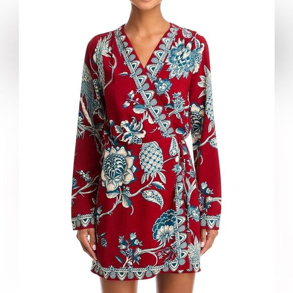 NWT FARM Rio Tropical Landing Mini Wrap Dress Women Size M - Picture 1 of 16